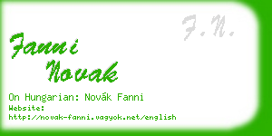 fanni novak business card