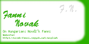 fanni novak business card